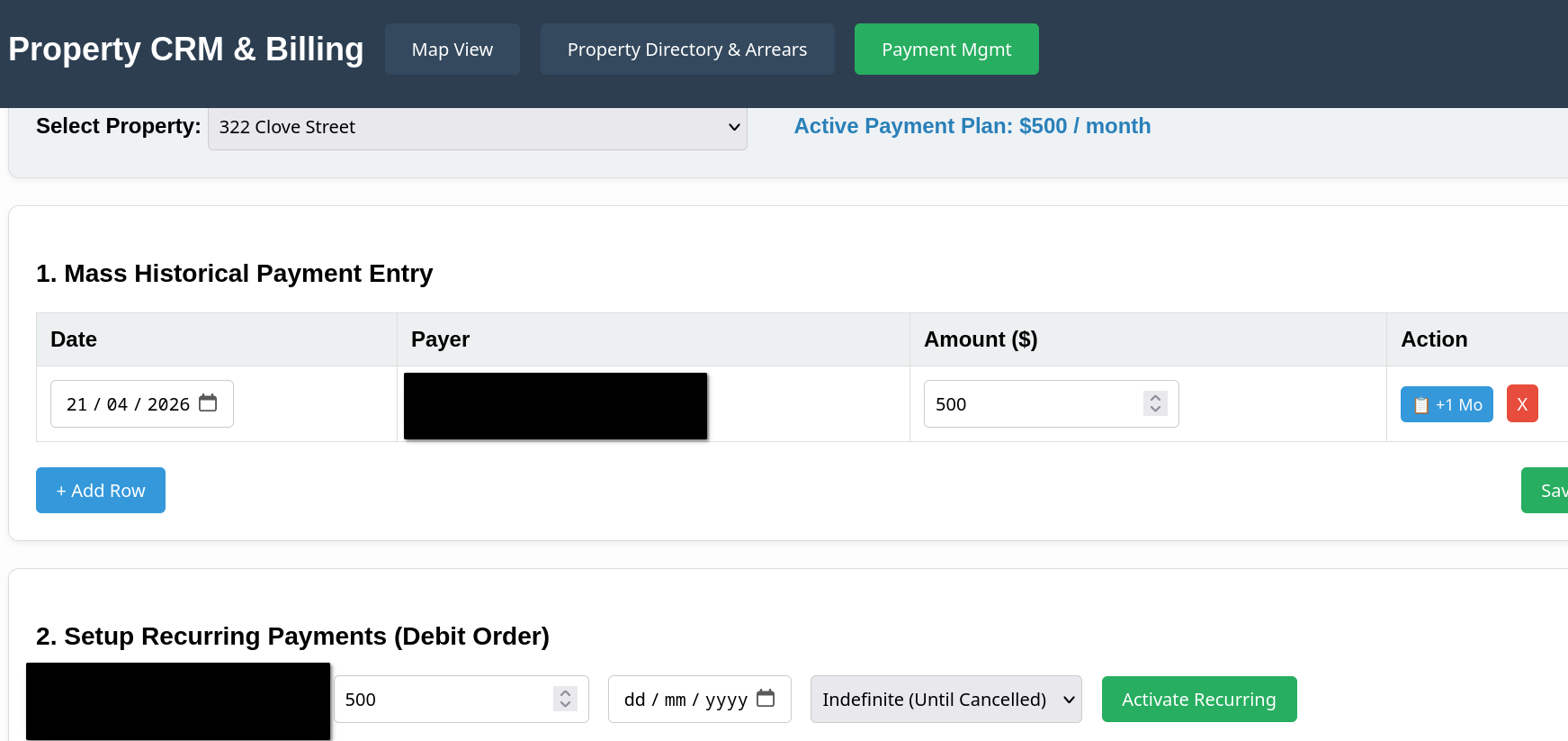 Owner and tenant dashboard